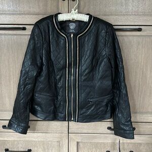 Vince Camuto Women's Quilted Chanel Leather Jacket
Black XL